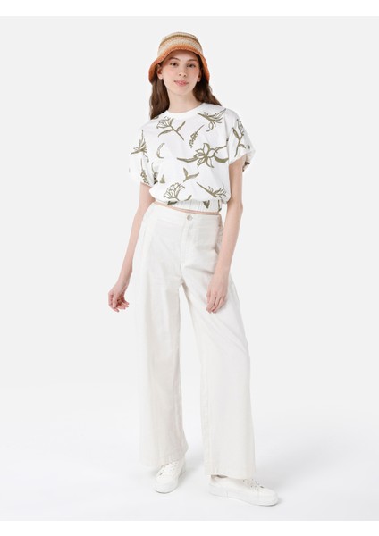 Regular Fit Yuvarlak Yaka Kadın Beyaz Kısa Kol Tişört Cl1068092 modelleri