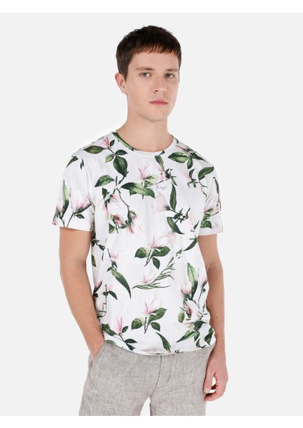 Regular Fit Yuvarlak Yaka Erkek Pembe Kısa Kol Tişört Cl1068859