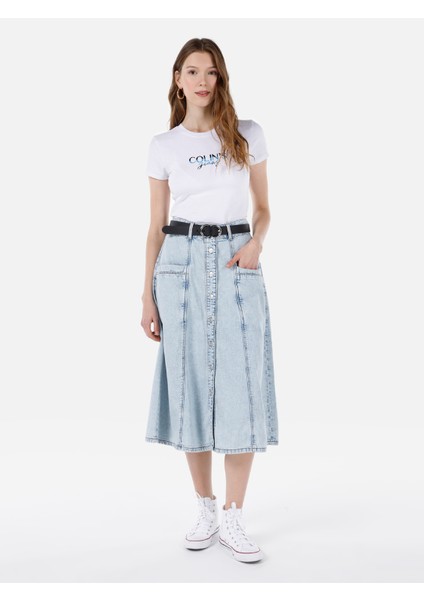 Slim Fit Yuvarlak Yaka Kadın Beyaz Kısa Kol Tişört Cl1068728 modelleri