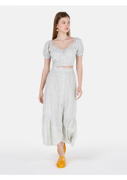 Midi Skirt Kadın Yeşil Etek Cl1069206