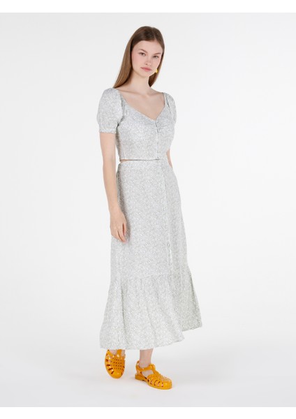 Midi Skirt Kadın Yeşil Etek Cl1069206