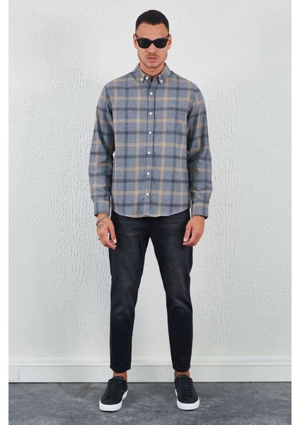 Gri Flanel Ekose Kışlık Gömlek Gri modelleri