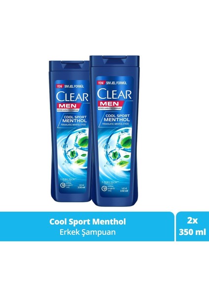 Men Şampuan Cool Sport Menthol Ferahlatıcı Mentol Etkisi 350 ml X2 Adet