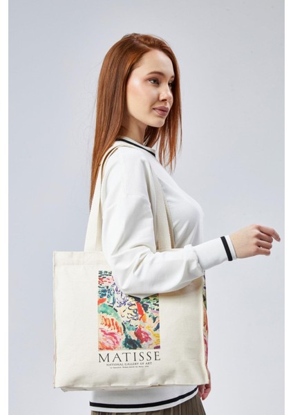 Kanvas Körükleri Matisse Baskılı Çanta
