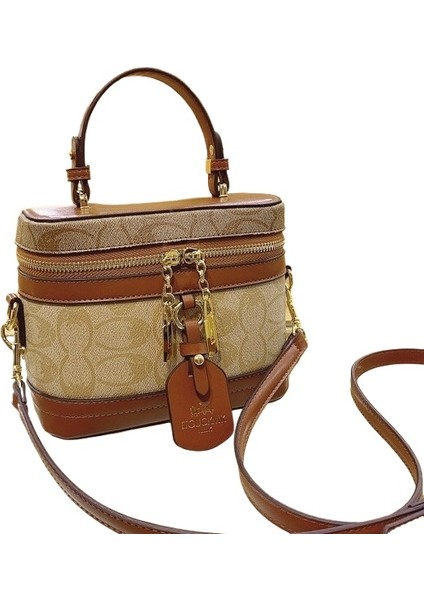 High-End Moda Retro Baskı Kadın Çanta Küçük Kare Çanta Rahat Omuz Crossbody Çanta (Yurt Dışından)