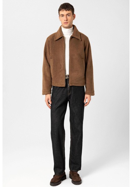 Kahve Relaxed Yumuşak Dokulu Erkek Mont modelleri