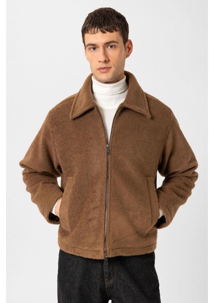 Kahve Relaxed Yumuşak Dokulu Erkek Mont indirimleri