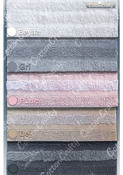 Pamuk Dokuma & Tafting Banyo Paspas Seti, Banyo Halısı Armoni 2 Li Set 60 x 100 - 60 x 50