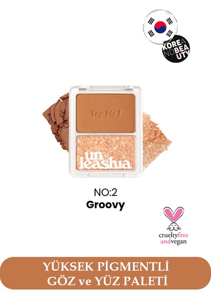 - Tap Me Palette Duo No:2 Groovy, Simli İkili Göz Farı, Simli Far Paleti