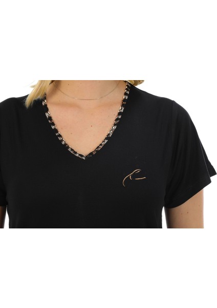 Bambu, Esnek Kumaş, Leopar Desenli, Kısa Kol Kadın Pijama Takımı fırsatları