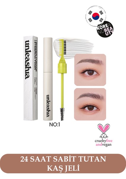 Shasper Pomade Eyebrow Fixer No:1 Clear 8.5gr 3 Boyutlu, Besleyici, Doğal Görünüm Veren Kaş Sabitleyeci