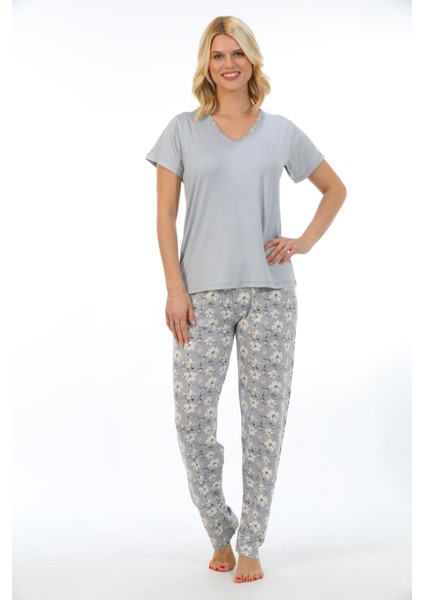 Bambu, Esnek Kumaş, Kısa Kol Kadın Pijama Takımı 73214 fiyatları