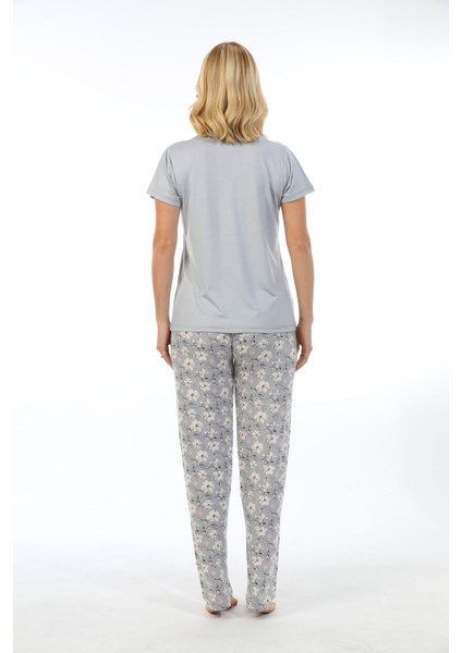 Bambu, Esnek Kumaş, Kısa Kol Kadın Pijama Takımı 73214 modelleri