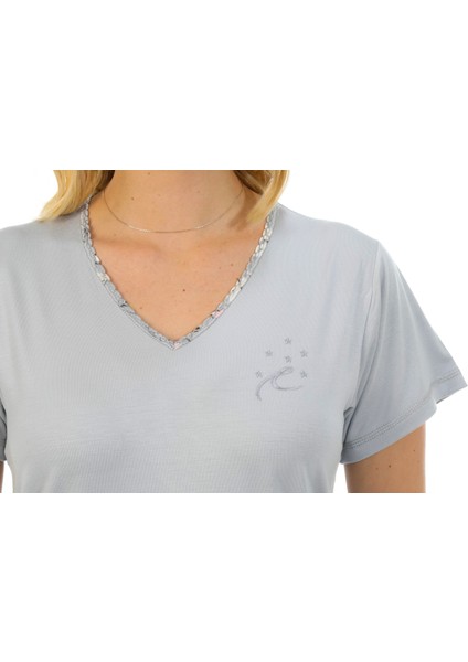 Bambu, Esnek Kumaş, Kısa Kol Kadın Pijama Takımı 73214 fırsatları