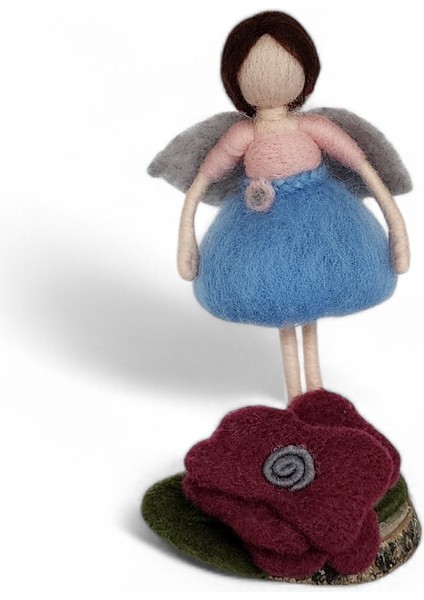 Mavi Melek Keçe Bebek