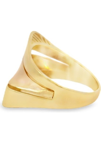 Modern Dizayn Asimetrik Geçişli Geniş Model Yeşil Altın Yüzük modelleri