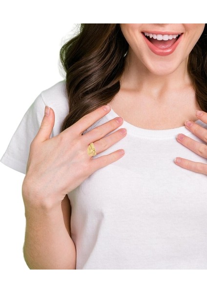 Modern Dizayn Asimetrik Geçişli Geniş Model Yeşil Altın Yüzük fırsatları