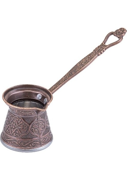 Döküm Bakır Cezve 4 No - Saplı Bakır Cezve 4 Fincanlık