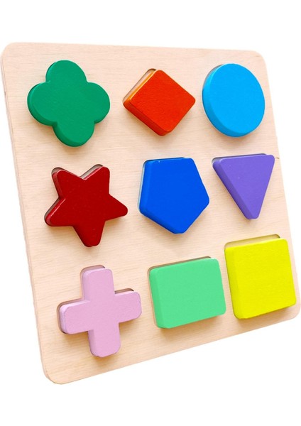 Wooden Toys Doğal Ahşap Eğitici Oyuncak Yıldız Geometrik Şekiller Renkli Bultak HMH-086