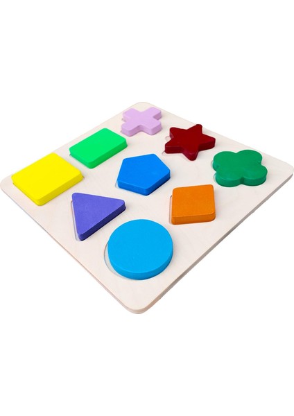 Wooden Toys Doğal Ahşap Eğitici Oyuncak Yıldız Geometrik Şekiller Renkli Bultak HMH-086