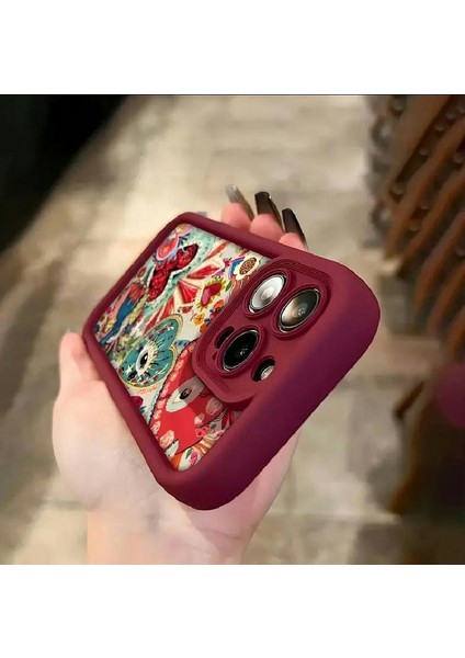 iPhone 14 Pro Totem Göz Desenli Mat Kalınlaştırılmış Tam Kapsama Anti-Düşme Koruma Cep Telefonu Kılıfı fiyatları