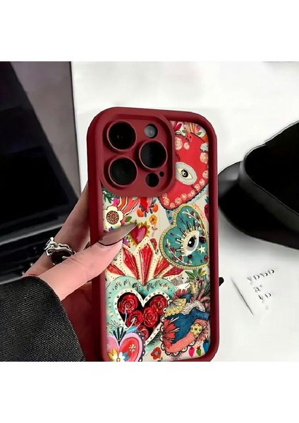 iPhone 14 Pro Totem Göz Desenli Mat Kalınlaştırılmış Tam Kapsama Anti-Düşme Koruma Cep Telefonu Kılıfı modelleri