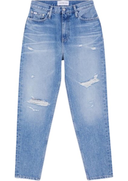 Kadın Marka Logolu Slim Fit Şık Görünüşlü Klasik 5 Cepli Günlük Kullanıma Uygun Beyaz Jeans J20J223310-1AA