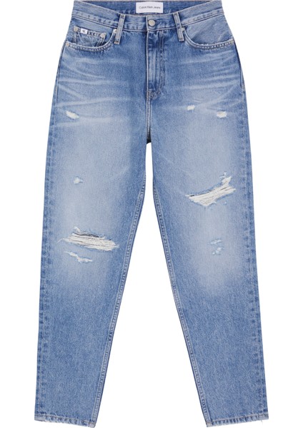 Kadın Marka Logolu Slim Fit Şık Görünüşlü Klasik 5 Cepli Günlük Kullanıma Uygun Beyaz Jeans J20J223310-1AA