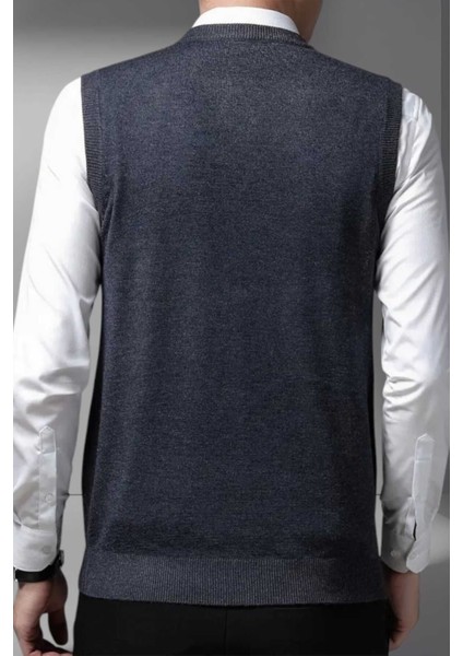 Erkek V Yaka Triko Tüylenmez Süveter Erkek Slim Fit Süveter indirimleri