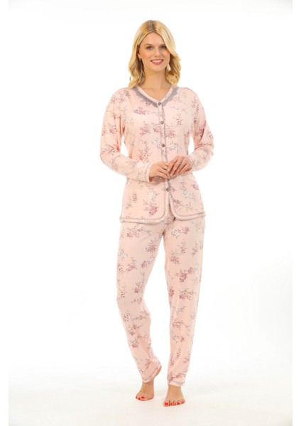 Bambu, Uzun Kol, Düğmeli Kadın Pijama Takımı