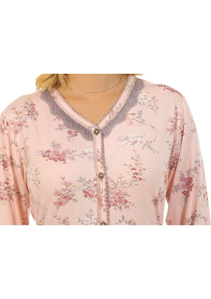 Bambu, Uzun Kol, Düğmeli Kadın Pijama Takımı