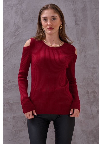 Kadın Üste Oturan Omuzu Kesik Esnek Bluz modelleri