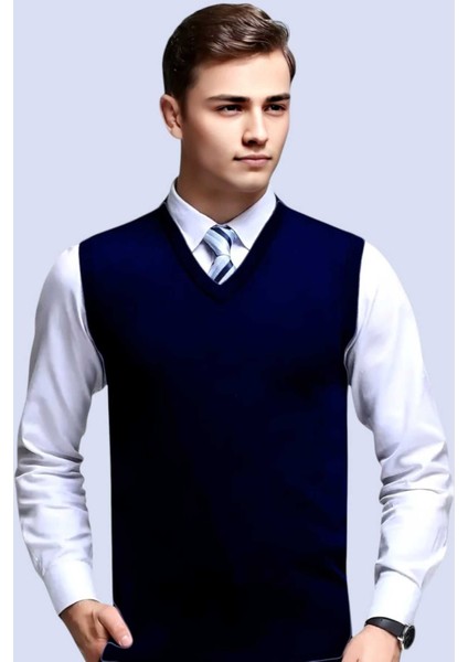 Erkek V Yaka Triko Tüylenmez Süveter Erkek Slim Fit Süveter fiyatları