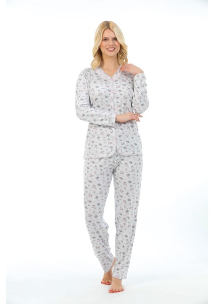 Bambu, Uzun Kol, Düğmeli Kadın Pijama Takımı