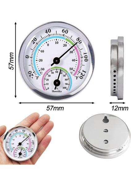 Mini 2'si 1 Arada Termometre Higrometre -30 Santigrat-50 Santigrat Metal (Yurt Dışından) fiyatları