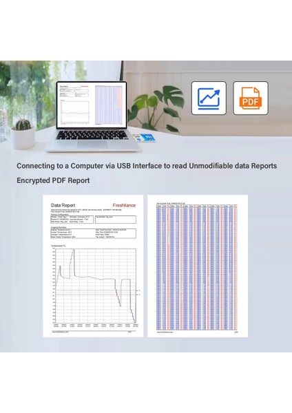 90 Gün USB Arayüz Sıcaklık Kaydedici Veri Kaydedici (Yurt Dışından)