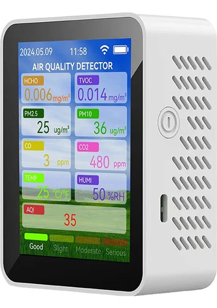 Tuya Wifi Hava Kalitesi Ölçer Hcho Tvoc Karbon Monoksit Test Cihazı Beyaz (Yurt Dışından)