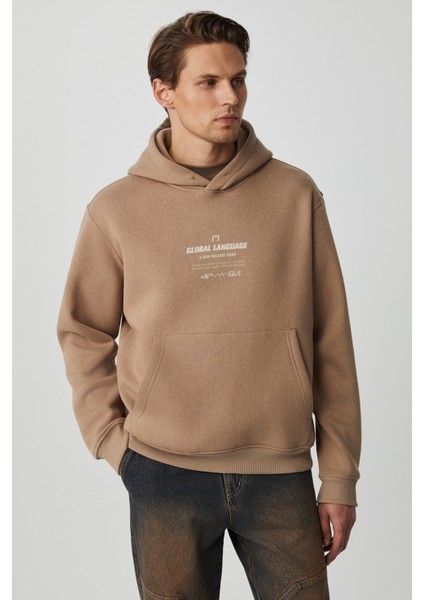 Santıllana Erkek Yumuşacık Içi Polarlı Vizon Sweatshirt