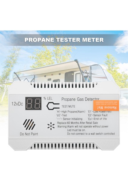 Propan Dedektörü 12V Lpg Doğalgaz Sensörü Kaçak Alarmı 85DB (Beyaz) (Yurt Dışından)