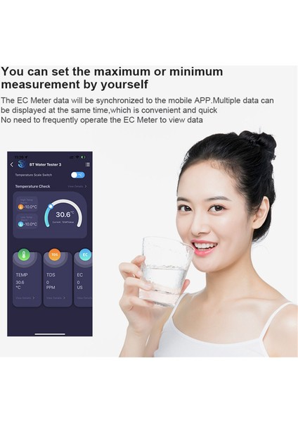 5'i 1 Arada Su Kalitesi Test Cihazı Dijital Ec Tds Salt Sg Temp Bluetooth Uygulama (Yurt Dışından)