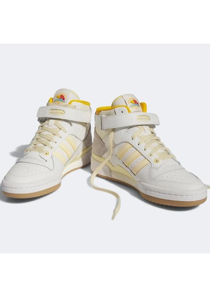 Forum Mid Leather Sneaker Bilekli Deri Günlük Spor Ayakkabı Beyaz Sarı