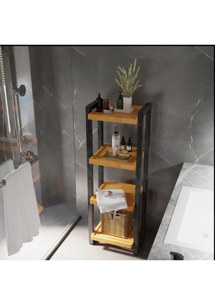 Şiraz 4 Katlı Dekoratif Banyo Rafları Havlu Düzenleyici Banyo Spa Rafları modelleri