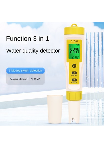 3'ü 1 Arada Klor Ölçer Cl2/h2/sıcaklık Ölçer Su Kalitesi Test Cihazı (Yurt Dışından)