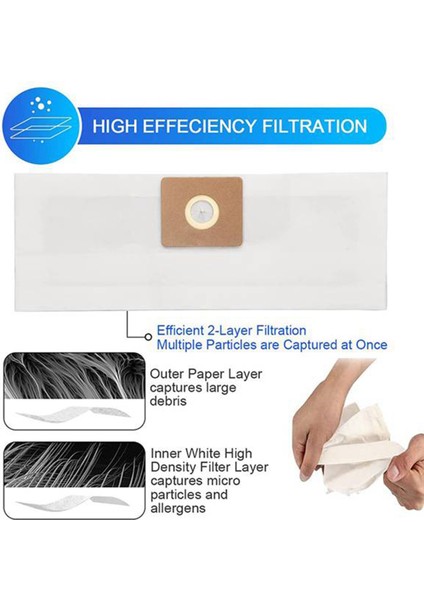 12 Paket Vakumlu Toz Toplama Torbası Dükkan Vakumu Tipi Ll 4 Galon (Yurt Dışından)