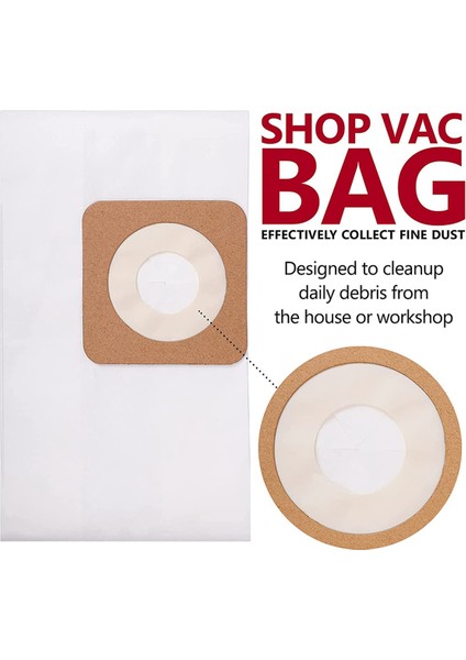 12 Paket Vakumlu Toz Toplama Torbası Dükkan Vakumu Tipi Ll 4 Galon (Yurt Dışından)