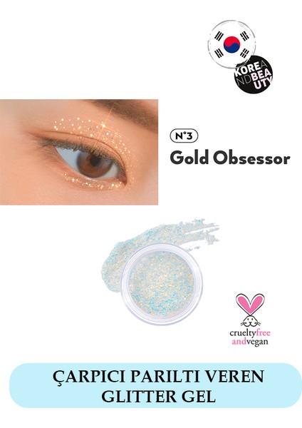 - Get Loose Glitter Gel 4gr N°3: Gold Obesessor, Glitter Jel Far