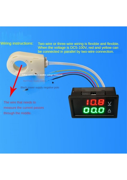 Hall Ampermetre Voltmetre Dc 0-300V 200A Akü Monitörü 12/24/36/48/60V (Yurt Dışından)