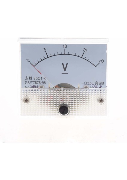 Dc 0~20V 85C1-V Sınıf 2.5 Voltmetre Analog Volt Panel Metre (Yurt Dışından)