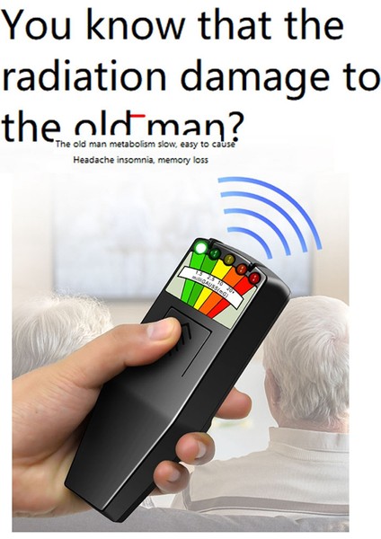 Dijital Elektromanyetik Alan Radyasyon Test Cihazı K2 El Tipi 5 LED (Yurt Dışından)