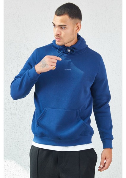 Kapüşonlu Basic Minimal Baskılı Sweat Marin modelleri